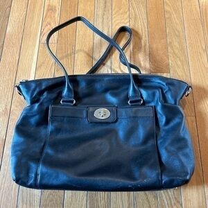 Kate Spade New York Hampton Road Janie Black Leather Satchel Shoulder Bag Purse